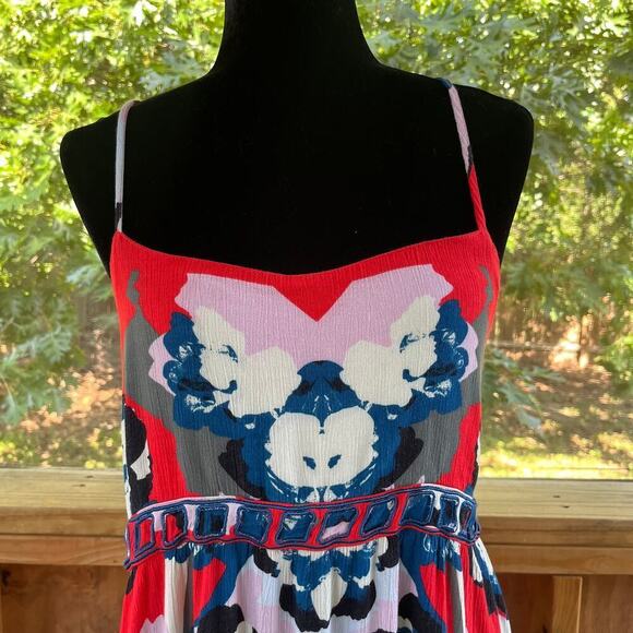 Free People Sweet Lucy Dress In Red Buckle Open Back Size L - Picture 7 of 11